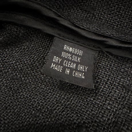 1990's Black nep silk fabric relaxing tailored jacket