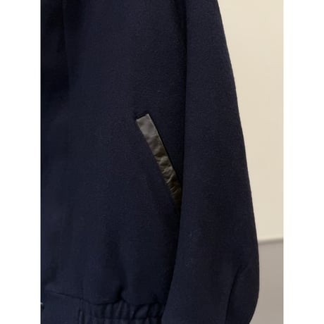 1980's-1990's "TEMPO EUROPA by LONDON FOG" CANADA MADE Leather switching design wool blend jacket