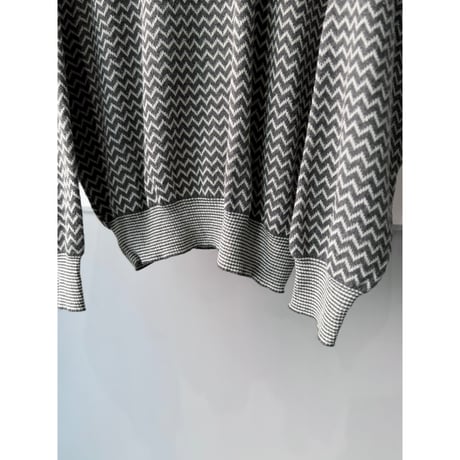 1990's ITALY MADE Cotton Blend Geometric Pattern Knit Sweater
