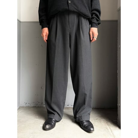 (Dead Stock) 2000's "PERRY ELLIS PORTFOLIO" Viscose blend 2tuck slacks pants