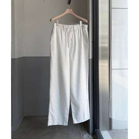 1990's White × Blue Ikat patterned relaxing slacks pants