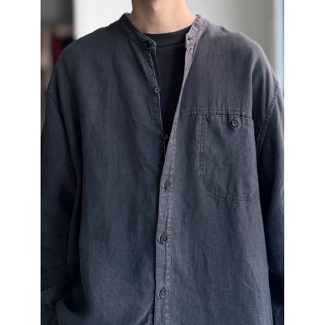 2000's〜 "HempAge" Hemp fabric band collar shirt