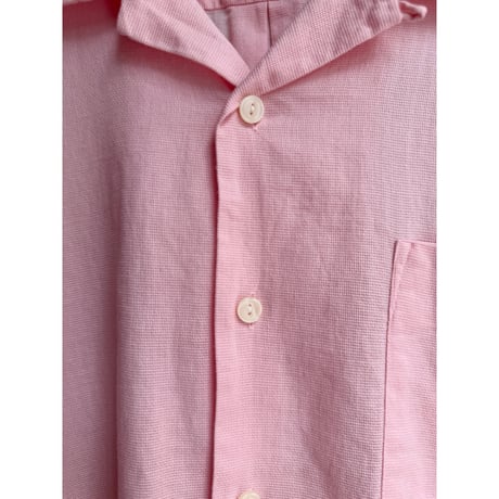 1990's "Polo by Ralph Lauren" Panama weave open collar short sleeve shirt