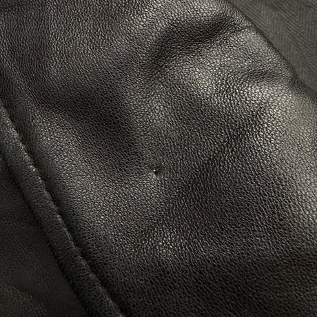 1990's-2000's Black Leather Double Zipper Coat