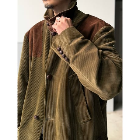 1990's-2000's "Polo by Ralph Lauren" Leather Switching Design 4pocket Corduroy Jacket