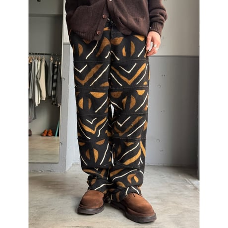 1990's〜 Handmade Bògòlanfini fabric 2pocket relaxing pants