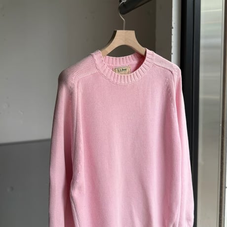 1980's-1990's "L.L.Bean" Saddle shoulder sleeve cotton knit sweater