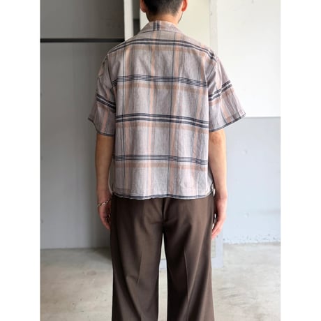 ~1960's "INDIA MADRAS" Shirt-Jac Style wide & short silhouette S/S shirt