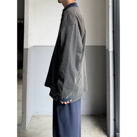 1990's Half zip stripe patterned pullover shirt
