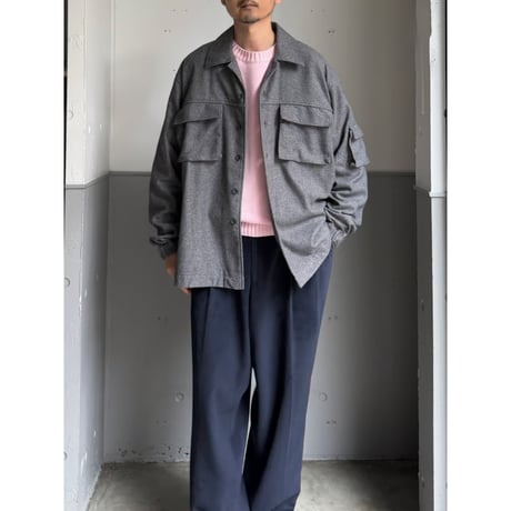 2000's〜 ITALY MADE Wool blend fabric 3pocket shirt