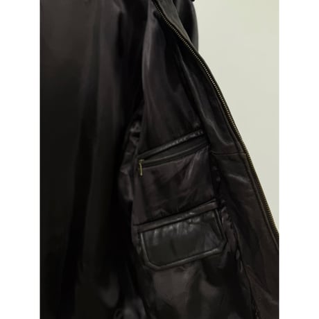 1990's-2000's Brown leather raglan sleeve drizzler jacket