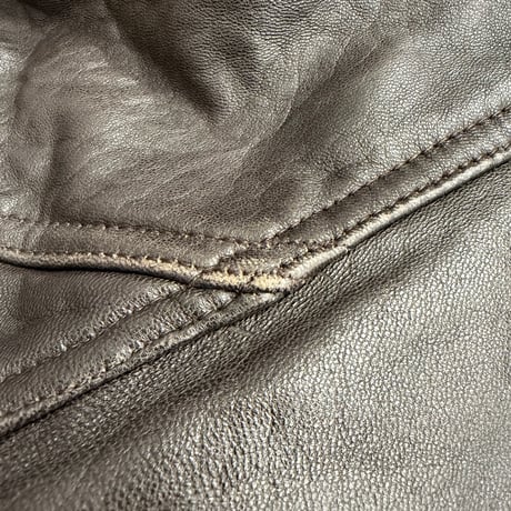 1990's-2000's Brown leather raglan sleeve drizzler jacket