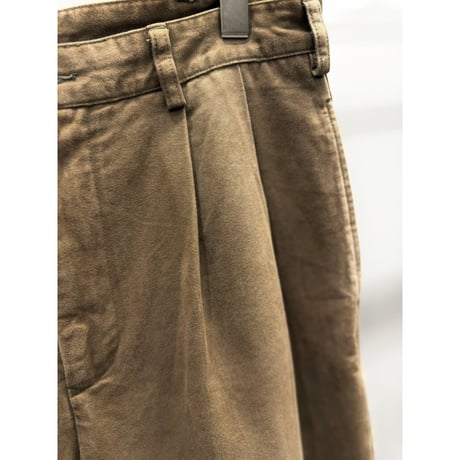 1990's-2000's "Brooks Brothers" Cotton Flannel Fabric 2tuck slacks pants