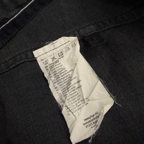 2000's〜 "HempAge" Hemp fabric band collar shirt