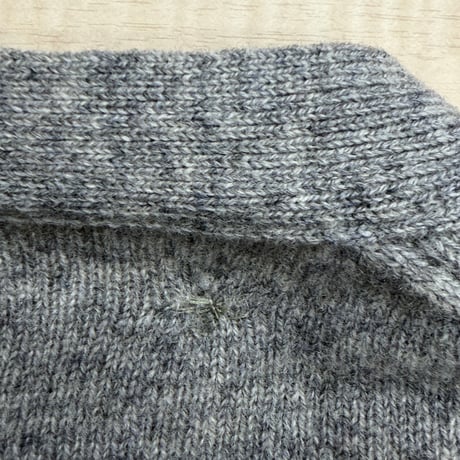 1990's "L.L.Bean" SCOTLAND MADE Lambswool knit cardigan with elbow patches