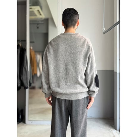 1990's "L.L.Bean" SCOTLAND MADE Lambswool knit cardigan with elbow patches