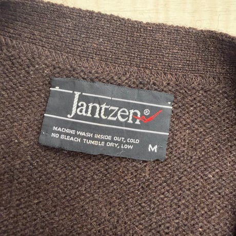 1980's "Jantzen" Brown color wool knit cardigan