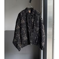 1990's Silk fabric floral patterned zip-up jacket