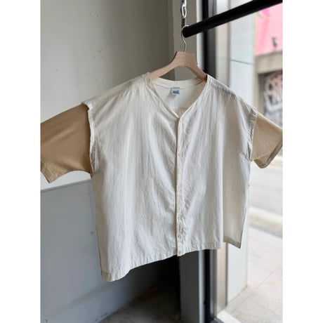 1980's-1990's Switching design wide & short silhouette short sleeve shirt