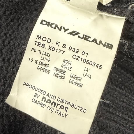 2000's "DKNY JEANS" Cashmere blend asymmetrical zipper knit sweater