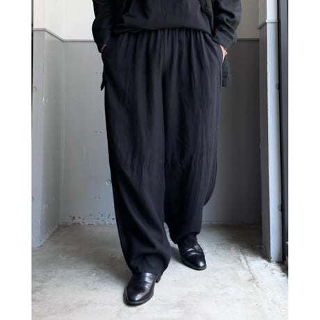 2000's "bryn WALKER" Black linen fabric wide silhouette relaxing pants