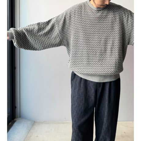 1990's ITALY MADE Cotton Blend Geometric Pattern Knit Sweater