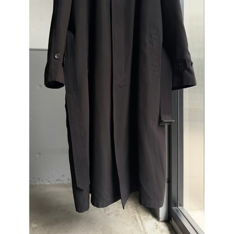 2000's "RALPH RALPH LAUREN" Peach skin fabric balmacaan coat with Detachable liner
