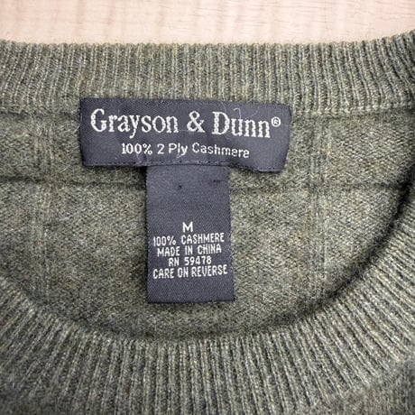 1990's-2000's 2Ply Cashmere plaid patterned crew neck knit sweater