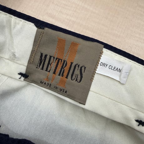 1990's USA MADE jaquard fabric extra wide silhouette slacks pants
