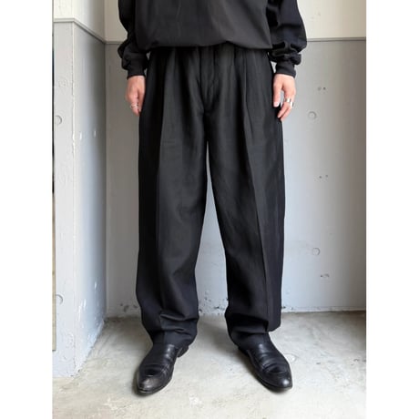 1980's-Early 1990's Linen × Rayon 3tuck slacks pants