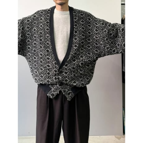 1980's USA MADE Wide & Short silhouette knit cardigan