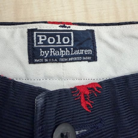 1990's "Polo by Ralph Lauren" USA MADE Lobster embroidered corduroy pants