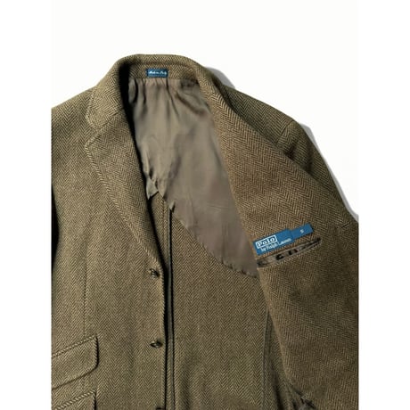 1990's-2000's "Polo by Ralph Lauren" ITALY MADE Herringbone wool 2way collar jacket