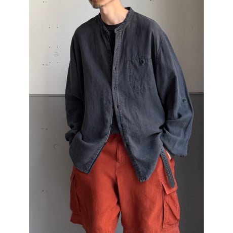 2000's〜 "HempAge" Hemp fabric band collar shirt