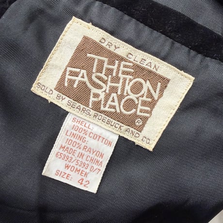 1990's Cotton Velvet Fabric Tailored Jacket
