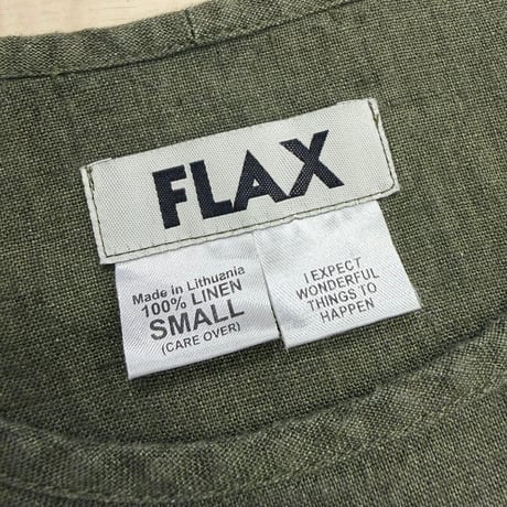 2000's "FLAX" Linen fabric pullover short sleeve shirt