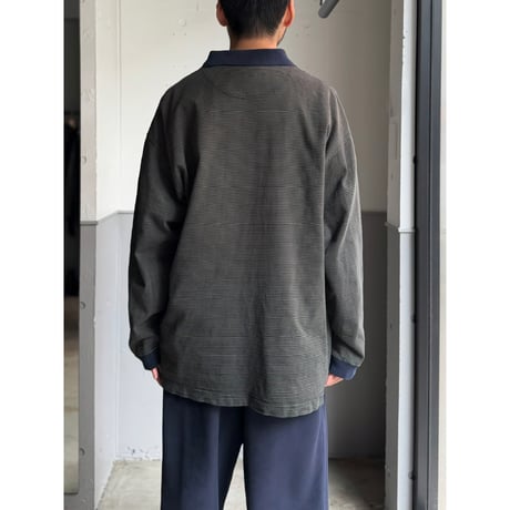 1990's Half zip stripe patterned pullover shirt