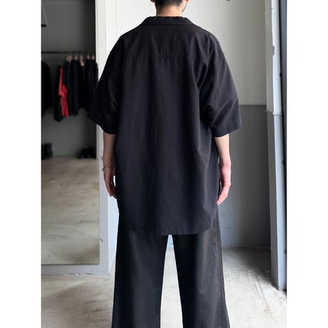 1990's-2000's "CLUB ROOM" Linen / Cotton fabric open collar shirt
