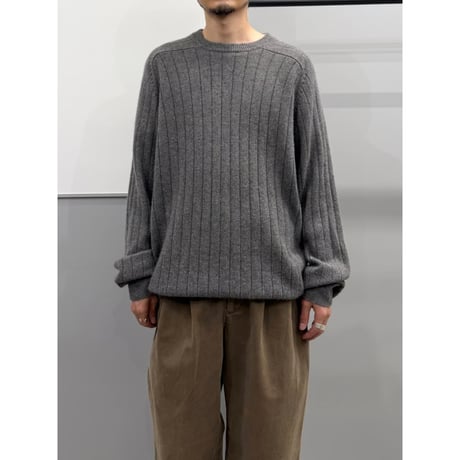 1990's-2000's Crew-necked Raglan Sleeve Cashmere Knit Sweater