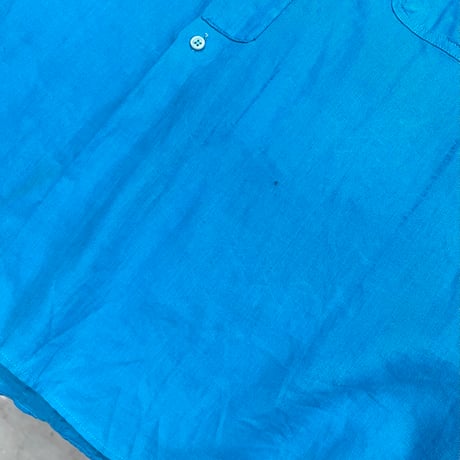 1980's-1990's "RICK PALLACK" Linen fabric pleated design shirt