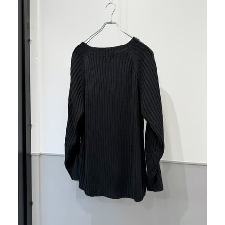 2000's Double-zipper sleeve rib knit sweater