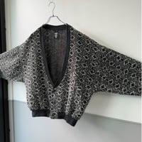 1980's USA MADE Wide & Short silhouette knit cardigan
