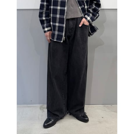 1990's-2000's USA MADE Black color wide silhouette jeans