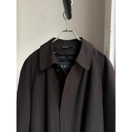 2000's "RALPH RALPH LAUREN" Peach skin fabric balmacaan coat with Detachable liner