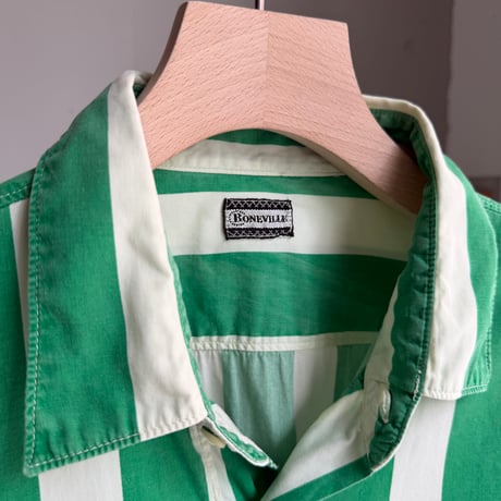 1990's "BONEVILLE" Long sleeve striped shirt