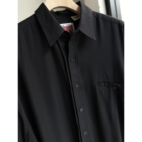 1990's Rayon fabric front tuck Long sleeve shirt