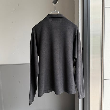 1990's-2000's Cotton blend zip-up knit pullover shirt