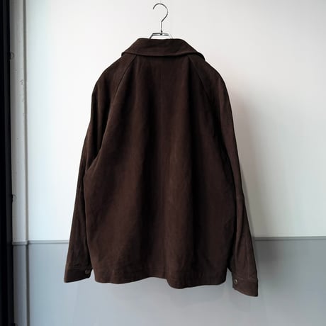 2000's Brown Suede Leather Raglan Sleeve Drizzler Jacket