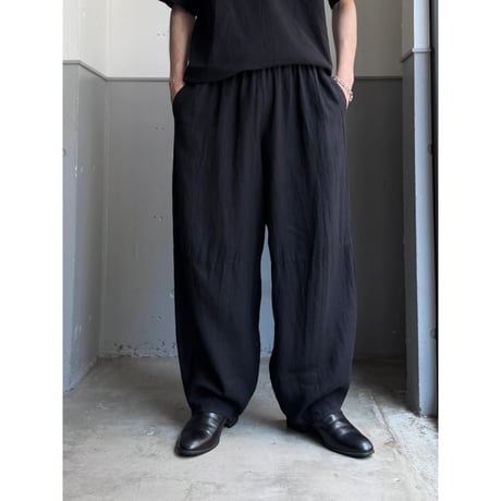 2000's "bryn WALKER" Black linen fabric wide silhouette relaxing pants