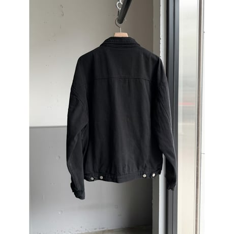 1990's Black denim 4pocket trucker jacket